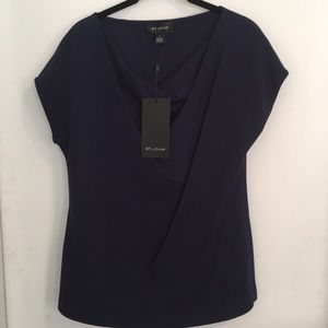 St. John knit navy scoop neck blouse